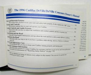 1996 Cadillac DeVille Concours Operator Owners Manual Original