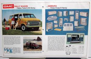 1972 GMC Vandura and Rally Wagons Sales Brochure Original