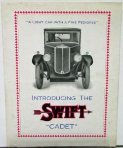 1931 Swift Cadet Fabric & Semi Coachbuilt Saloon ENG Car Sale Folder Prices Orig