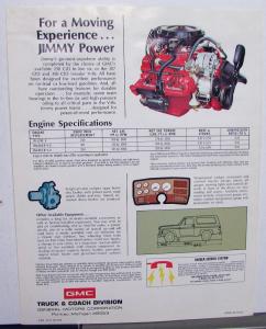 1973 GMC Jimmy Truck Models Sales Brochure Folder Original