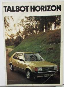 1981 Talbot Horizon Car LS GL GLS SX Models Sales Brochure Original England