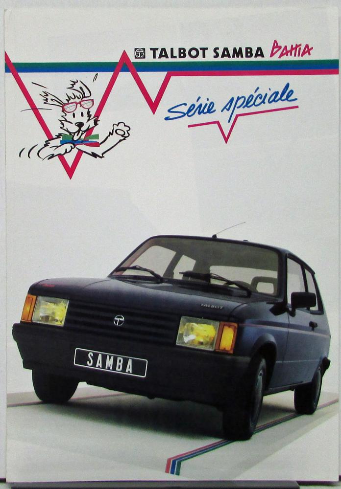 1983 Talbot Samba Bahia Car FRENCH Text Color Sales Folder Original