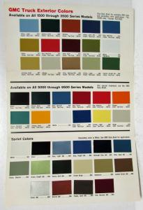 1974 GMC Truck Paint Chips for 1500 to 3500 5000to 9500 and Sprint Folder Orig