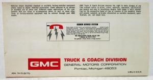 1974 GMC Truck Paint Chips for 1500 to 3500 5000to 9500 and Sprint Folder Orig