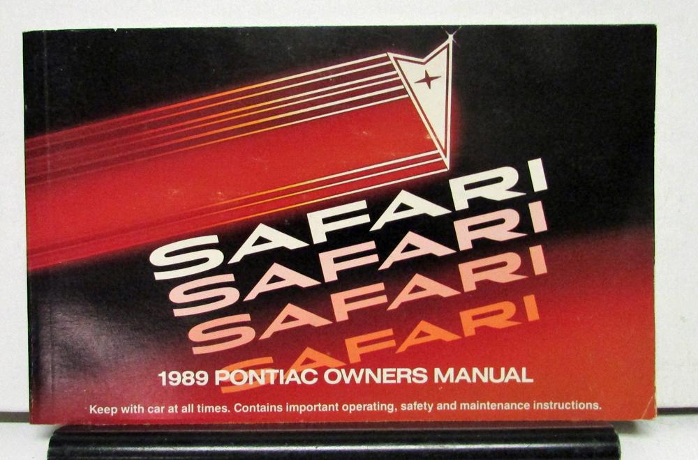 1989 Pontiac Safari Operator Owner Manual Original