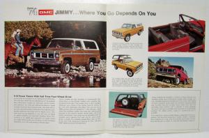 1974 GMC Jimmy Trucks Sales Brochure Folder Original