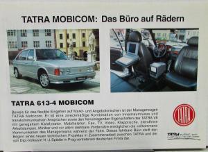 1993 1994 Tatra 613-4 Mobicom Sales Data Sheet GERMAN Text Original