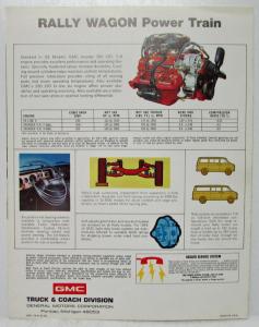1974 GMC Rally Wagon Trucks Sales Brochure Folder Original