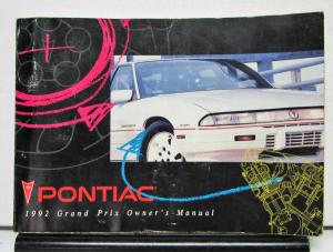 1992 Pontiac Grand Prix Operator Owner Manual Original