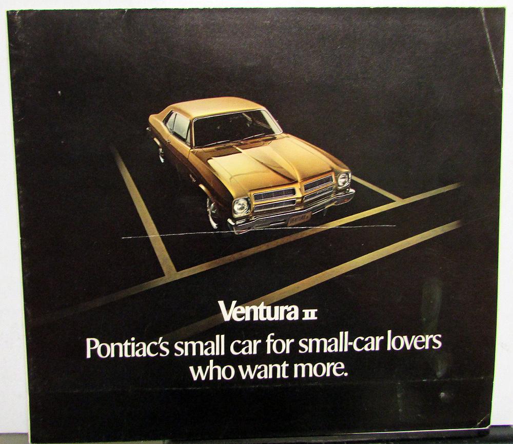 1972 Pontiac Ventura II Sprint Dealer Sales Brochure Folder