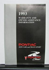 1993 Pontiac Grand Am Operator Owner Manual Original W/Softcover