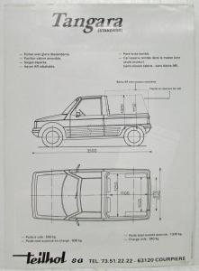 1987 1988 1989 1990 Teilhol Tangara 4x4 French Sales Data Sheet Color Original