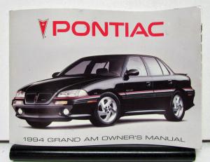 1994 Pontiac Grand Am Operator Owner Manual Original