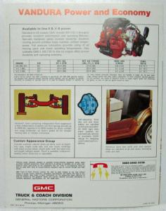 1974 GMC Vandura Trucks Sales Brochure Folder Original