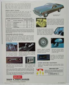 1974 GMC Sprint Truck Sales Brochure Folder Revised Original