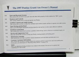 1997 Pontiac Grand Am Operator Owner Manual Original