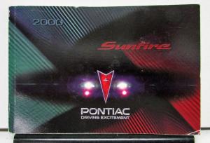 2000 Pontiac Sunfire Operator Owners Manual Original