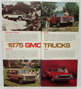 1975 GMC Jimmy Sprint Pickup Suburban Astro Trucks Sales Mailer Folder Original