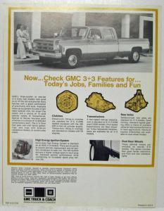 1975 GMC Pickup Truck 3+3 SuperCab Club Cab Sales Folder Original