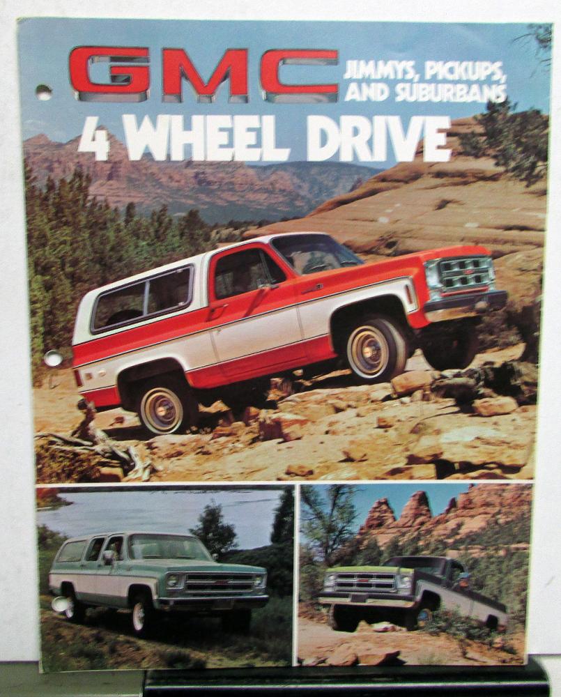 1976 GMC Trucks 4 Wheel Drive Jimmys Pickups Suburbans Sales Folder Original