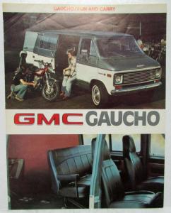 1977 GMC Gaucho G2500 Van Spec Data Sheet Original