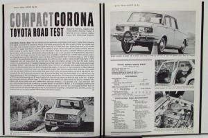 1966 Toyota Corona Motor Trend Road Test Reprint Article Sales Folder Original