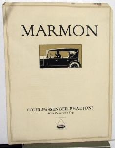 1923 Marmon 34 Four Passenger Phaeton Sales Brochure Folder W/Panorama Tops Orig