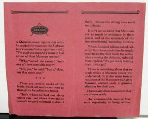 1923 Marmon Dealer Pocket Brochure Dependability Nordyke & Marmon Indianapolis