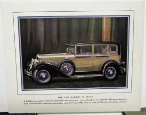 1928 Marmon 78 Sedan Dealer Color Sales Card Plate 5 Passenger Original Nice