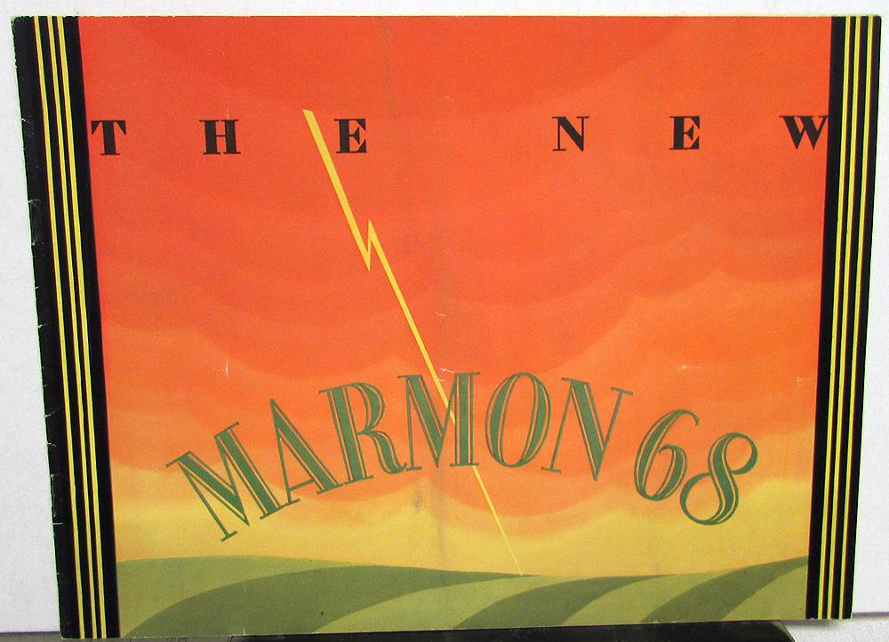 1928 Marmon Model 68 Dealer Color Sales Brochure Straight Eight Original Rare