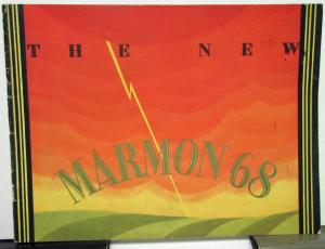 1928 Marmon Model 68 Dealer Color Sales Brochure Straight Eight Original Rare