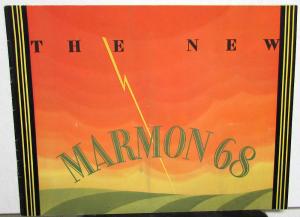 1928 Marmon Model 68 Dealer Color Sales Brochure Straight Eight Original Rare