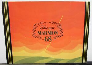 1928 Marmon Model 68 Dealer Color Sales Brochure Straight Eight Original Rare