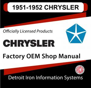 1951-1952 Chrysler Royal New Yorker & Imperial Shop Manual and Sales Brochure CD