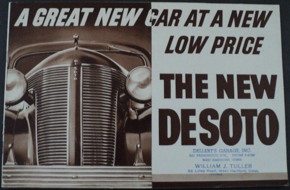 1937 DeSoto One Piece Steel Top To Safety Rib Tires Brown Tone Sales Brochure