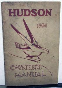 1934 Hudson Model 8 Eight Owner Operator Manual Original