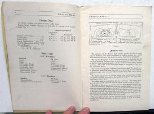 1934 Hudson Model 8 Eight Owner Operator Manual Original