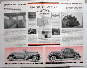 1932 Marmon 8 125 5 Pass Sedan 2 Pass Coupe Color Sales Brochure Folder Original