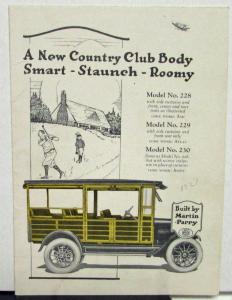 1927 Martin Perry Country Club Body Station Wagon Transporter Utility Use Rare
