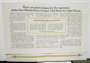 1927 Martin Perry Country Club Body Station Wagon Transporter Utility Use Rare