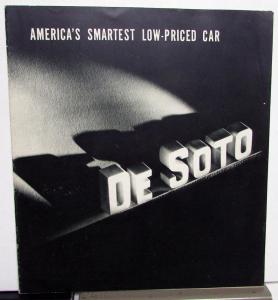 1938 DeSoto Touring Coupe Sedan Limo Convertible Sales Brochure Original