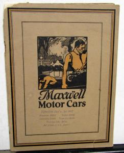 1917 Maxwell Motor Cars Dealer Sales Brochure Booklet Company History