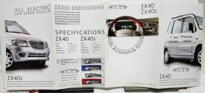 2004-2010 Miles ZX 40 S All Electric Low Speed Vehicles Dealer Sales Brochure