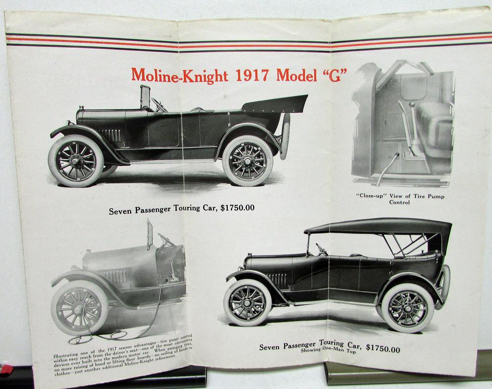 1917 Moline Knight Model G Sales Brochure Folder Advance Word Features Specs