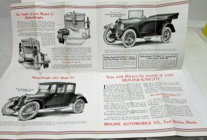 1917 Moline Knight Model G Sales Brochure Folder Advance Word Features Specs