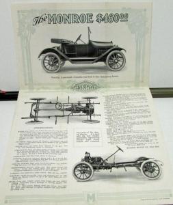 1917 Monroe Light Car Dealer Sales Brochure Folder Features Specs Original Rare