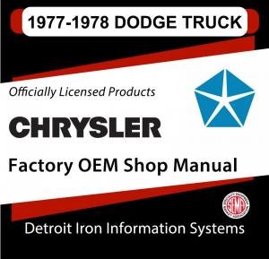 1977 Dodge Light Duty Truck Shop Manual & 1978 Supplement and Sales Brochures CD