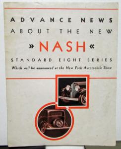 1933 Nash Dealer Sales Brochure Advance News About New Standard Eight Series