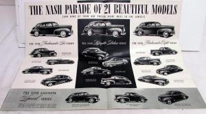 1939 Nash Oversized Dealer Brochure Weather Eye 21 Models Lafayette Ambassador