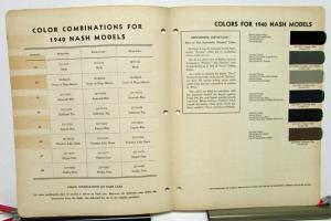 1940 Nash Color Paint Chips Leaflets Dupont Combinations Original